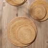 Натуральные плетеные коврики для чашек из ротанга Маленькие коврики для чашек из ротанга Уникальная подставка, предназначенная для чайных комнат и зон отдыха