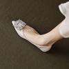 Pointed Shoes Women's Flat Rhinestones Soft Soles Large Size Women's Shoes