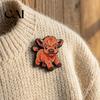Scarves Accessory Cartoon Highland Cow Brooch Pin, Animal Shape Metal Lapel Zinc Alloy Pins Sweater Cardigan Coat Suit Scarf Decor, Men Women