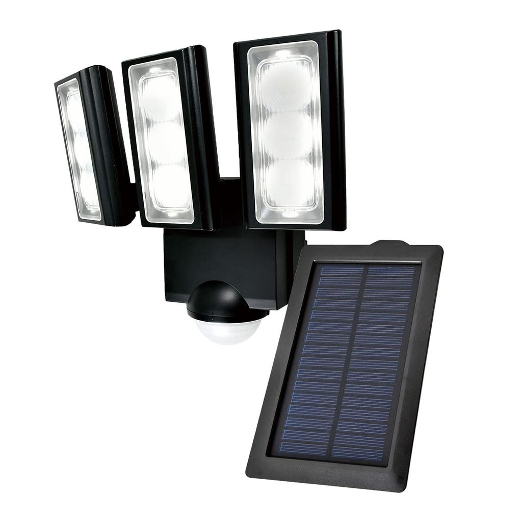 ELPA Sensor 3 Lights Foot Sensor Light Solar-Powered Light, (White LED/Waterproof), Outdoor, (ESL-313SL)