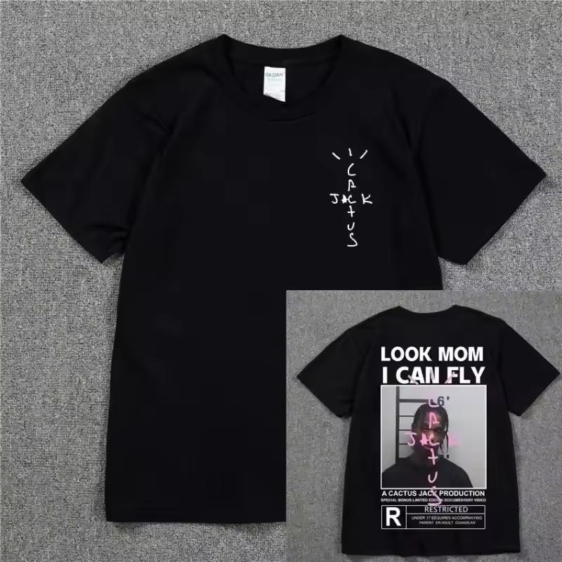 HOT SALE Cactus Jack T-shirt LOOK MOM I CAN FLY Short Sleeve ASTROWORLD Tshirt Summer Tee Women Hip Hop Top