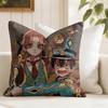 Anime Jjibaku Shounen Hanako Kun Cushion Cover Natural Linen Double Sided Print  Throw Pillow Case for Sofa Couch Home Decor