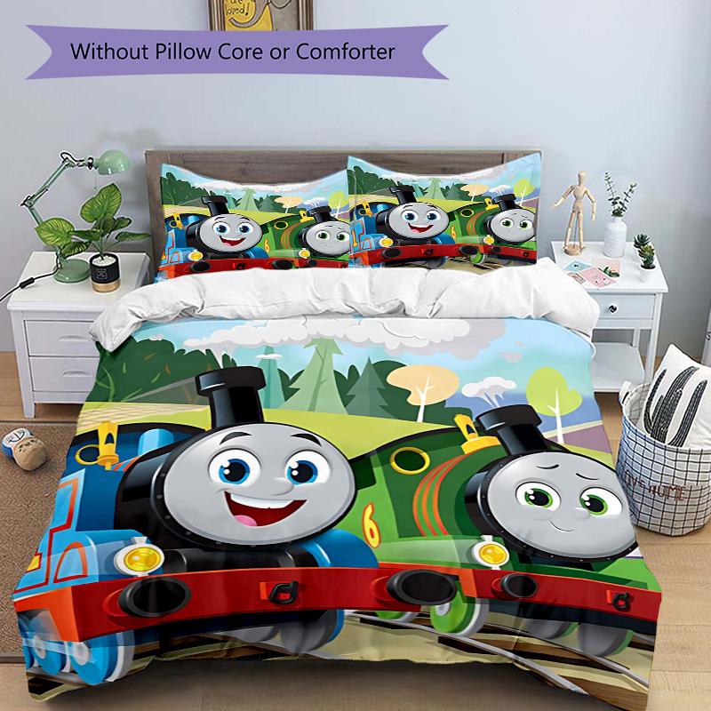 Thomas Friends Adventure Print 3Pcs Bedding Setduvet Cover With 2 Bedropillowcase Home Birthday Gift