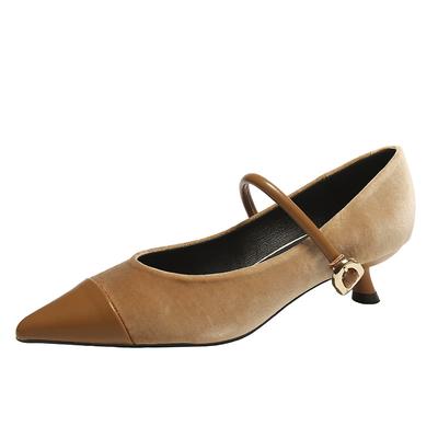 Модные туфли-лодочки женские туфли с острыми каблуками женские ретро туфли Мэри Джейн высокие (5-8 см)  Направленный носок