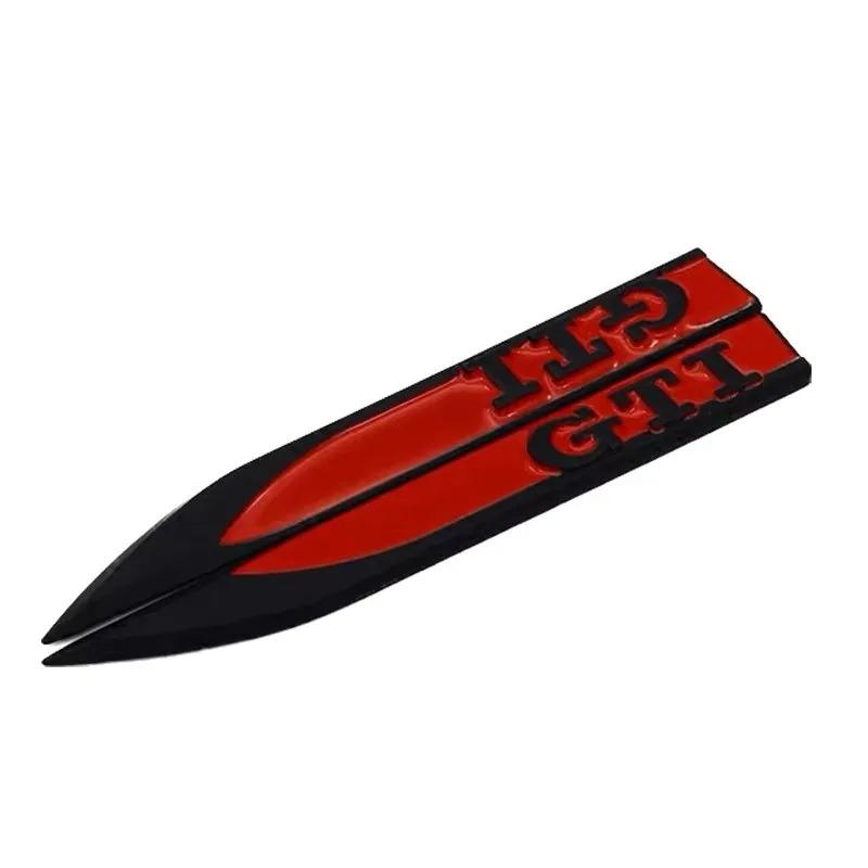 Golf 3 4 MK3 MK4 2026 Hot For VW VOLKSWAGEN Black and Red Metal Sticker Blade Side Mark Emblem GTI Wording for Volkswagen VW Gol