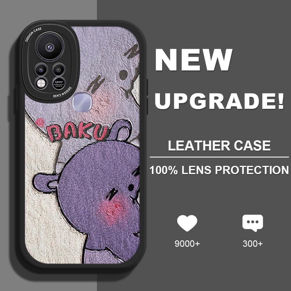 Slim Skin Feeling Cartoon Pattern Soft Silicone PU Leather Cover Phone Case for iPhone Samsung Huawei Honor Xiaomi Redmi OPPO Realme Vivo