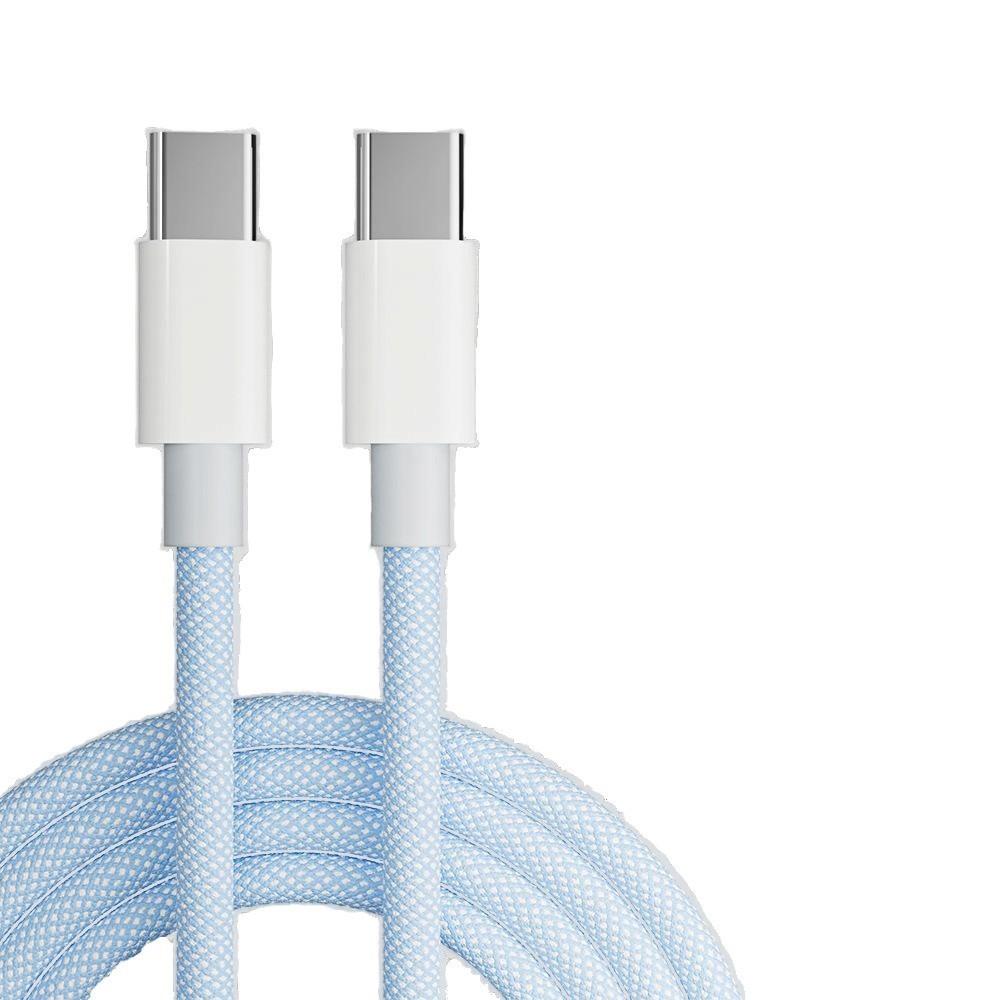 Совместим с кабелями данных Apple и Android, Быстрая зарядка PD, Двойной TYPE-C, Плетеный кабель 66 Вт для супербыстрой зарядки Huawei и Xiaomi