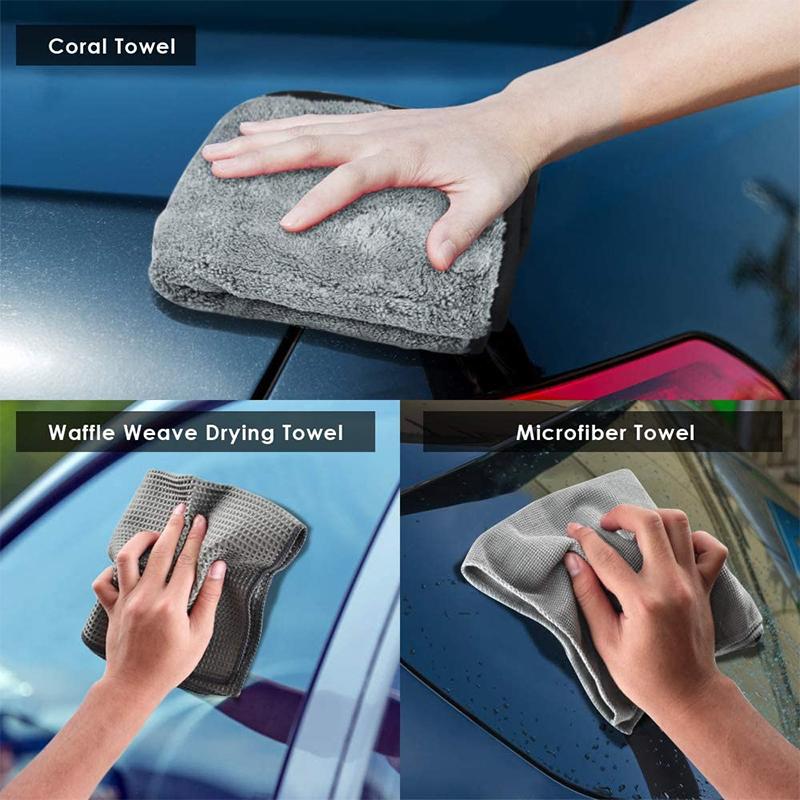 Чистка автомобиля 6 шт./компл. инструмент для мытья автомобиля с полотенцами из микрофибры, губка для мытья, перчатка