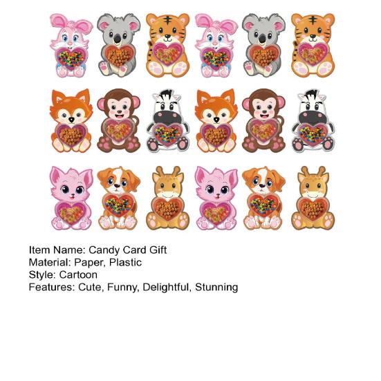 Валентинки-конфетницы для детей Мультяшная открытка с пластиковым куполом Держатель для угощений Сделай сам Для обмена подарками в классе Сувениры для вечеринки