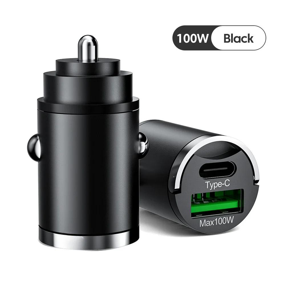 Новое автомобильное зарядное устройство PD USB 100 Вт, супербыстрая зарядка, автомобильное зарядное устройство, адаптер для iPhone 13 14Pro Xiaomi Samsung Quick Charge