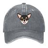 LOVE Black Tricolor Chihuahua Baseball Cap fashionable |-F-| Icon Rave Man Women's