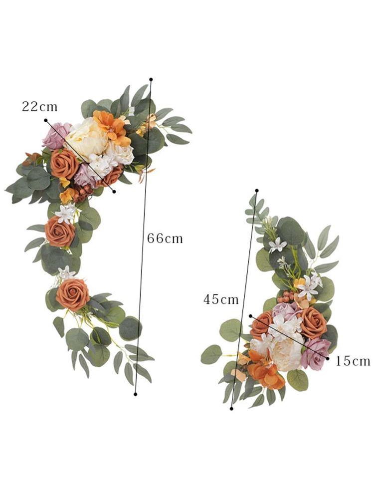 2Pcs/set Artificial Wedding Arch Flower Wedding Welcome Sign Flowers Artificial Fake Flowers Wedding Outdoor Arch Floral Flowers Party Decor Supplies