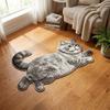 2D Cat-Shaped Area Rug Non-Slip Cartoon Carpet Cute Home Decor Carpet  Living Rooms
