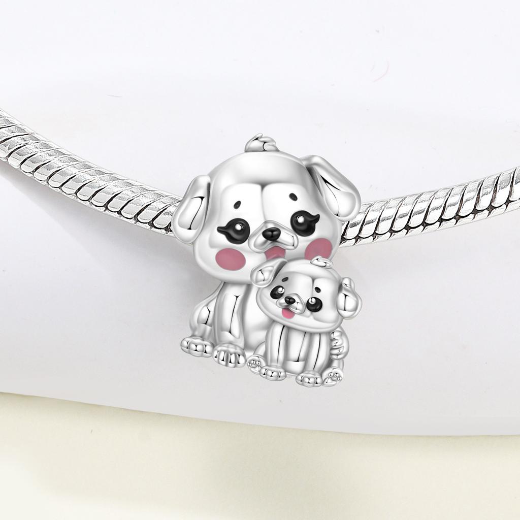 Orstarry S925 Silver Charm Cute Animals Adorable Elephants, Dogs Bead For Bracelet DIY Jewelry Making Women Gift