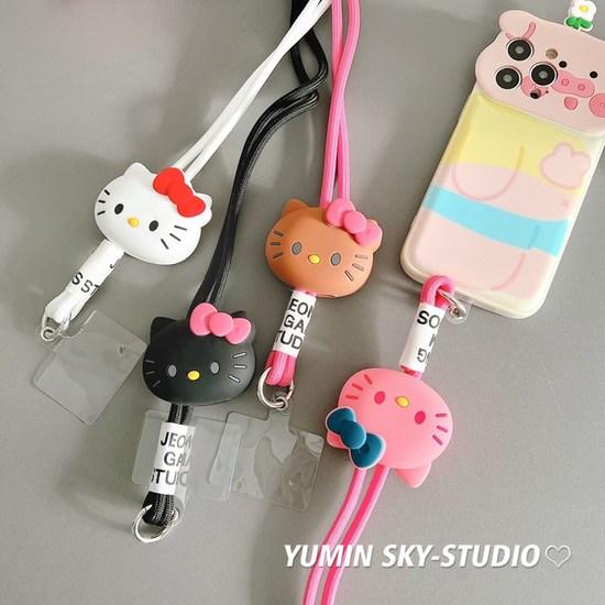 GOYES Tanning Kitty Cell Phone Strap Silicone Necklace Cell Phone Kitty Classic Kitty Cell Phone Strap, a Popular Character In Korea