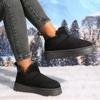 Женские нескользящие ботинки на плоской подошве, теплые плюшевые зимние ботинки, зимняя повседневная обувь на толстой подошве, новинка 2024 года, замшевые ботинки для ходьбы Femininas