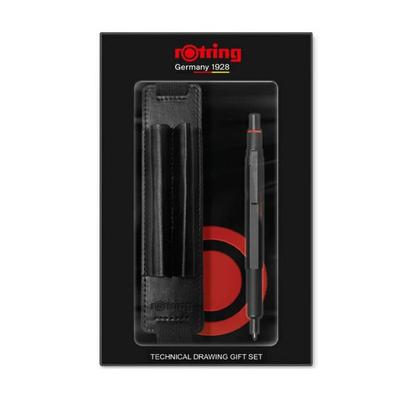 Rotring Подарочный набор: Механический карандаш 600, Пенал, Блокнот (Черный 611936) - Идеальный набор для письма