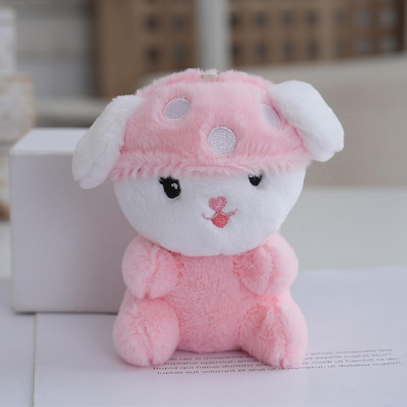 Mushroom Dog Plush Keychain With Soft Bunny Fur For Teens Room Decor