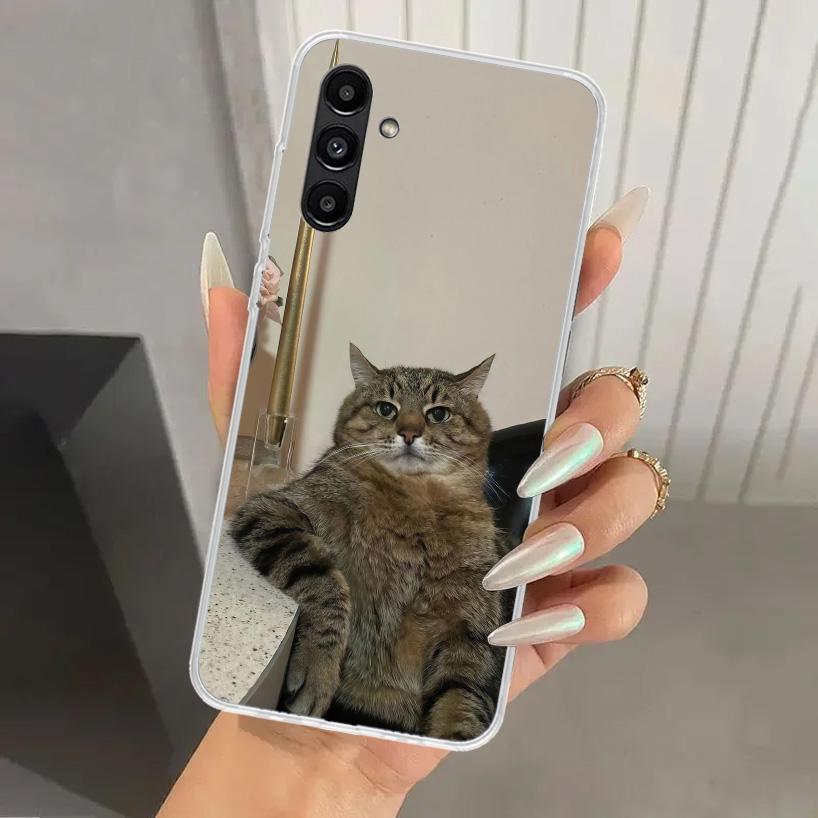 Забавный чехол для телефона с мемами про кошек для Samsung Galaxy A17 A16 A37 A26 A36 A57 A56 A15 A25 A35 A55 A14 A24 A34 A54 A13 A23 A33 A53 Ga