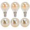 6PCS Gold G45 Vintage Bulb E14 Base Lamp for Home Light Fixtures Decorative 4W 220V Warm Light