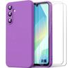 Case for Samsung Galaxy A16 - Booling - Soft Silicone Protection - Slim - Purple - 2 Tempered Glasses