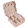 Portable Jewelry Case with Zipper 4 Grids Large Capacity Partition Storage Soft Lining Mini Jewelry
