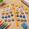 Numbered Pencil Caps for Primary School Cute Toppers, Lovely Charms, Pen Soft Elastic Pencils Toppers Decorations Supplies Classroom Rewards Silicone