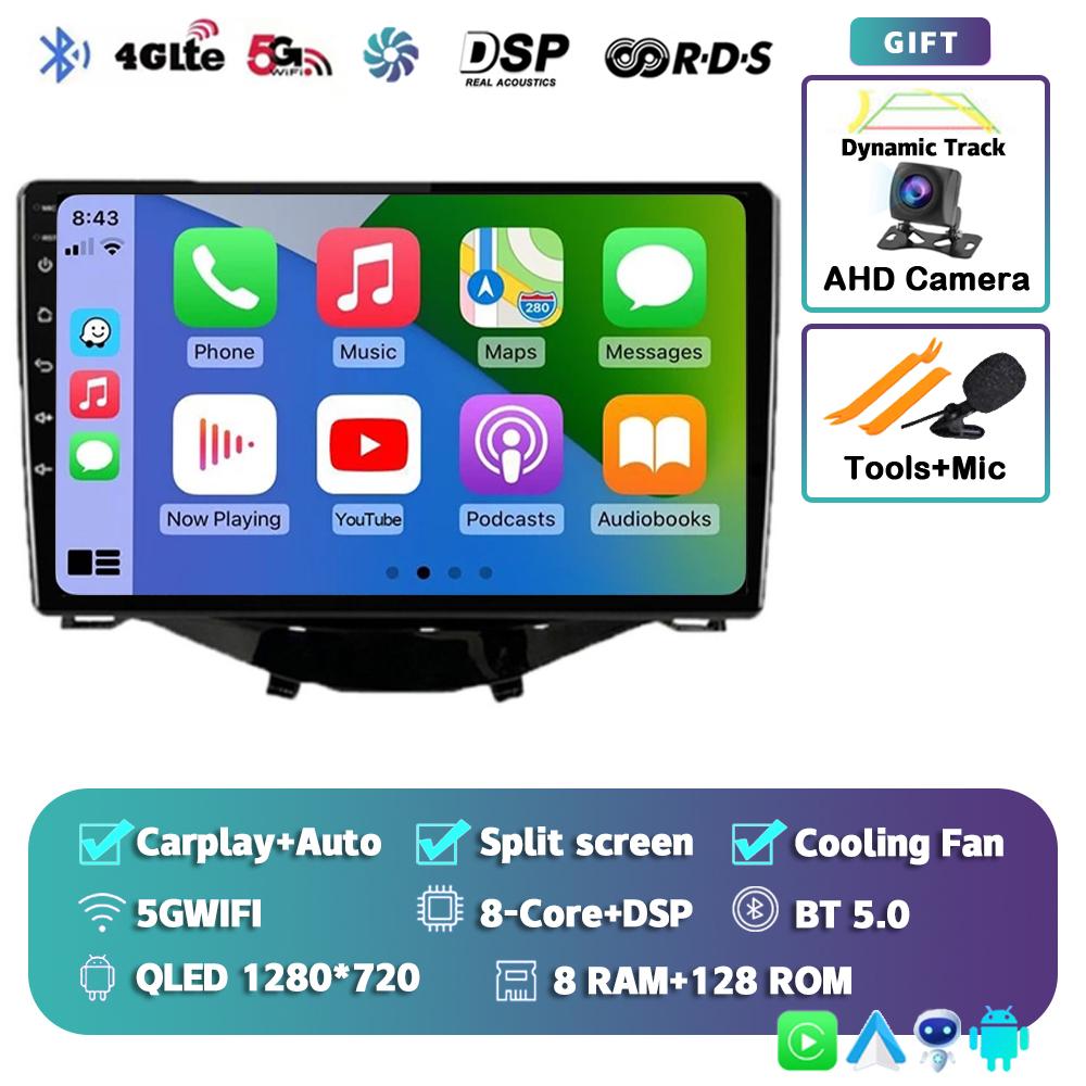 Android 14 Carplay Auto Car Radio For Toyota Aygo Peugeot 108 Citroen C1 2016-2020 Multimedia Video Player GPS Autoradio Stereo