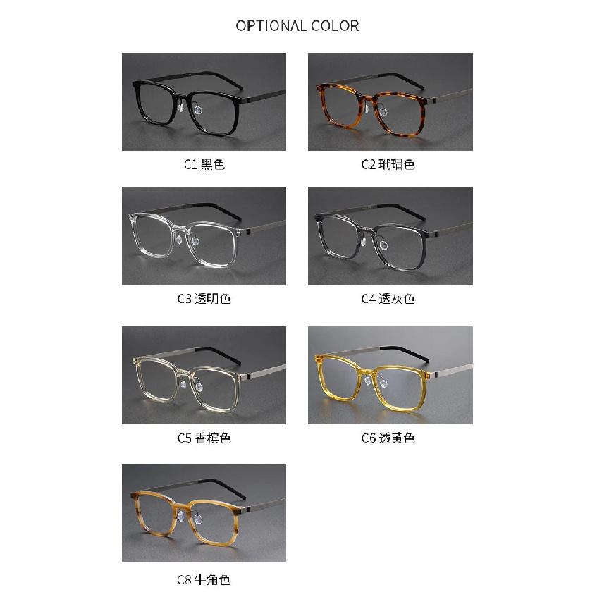 Top Quality Acetate Titanium Optical Glasses Frames Men Women Luxury Brand Square Prescription Eyeglass Frame Computer Eyewear
