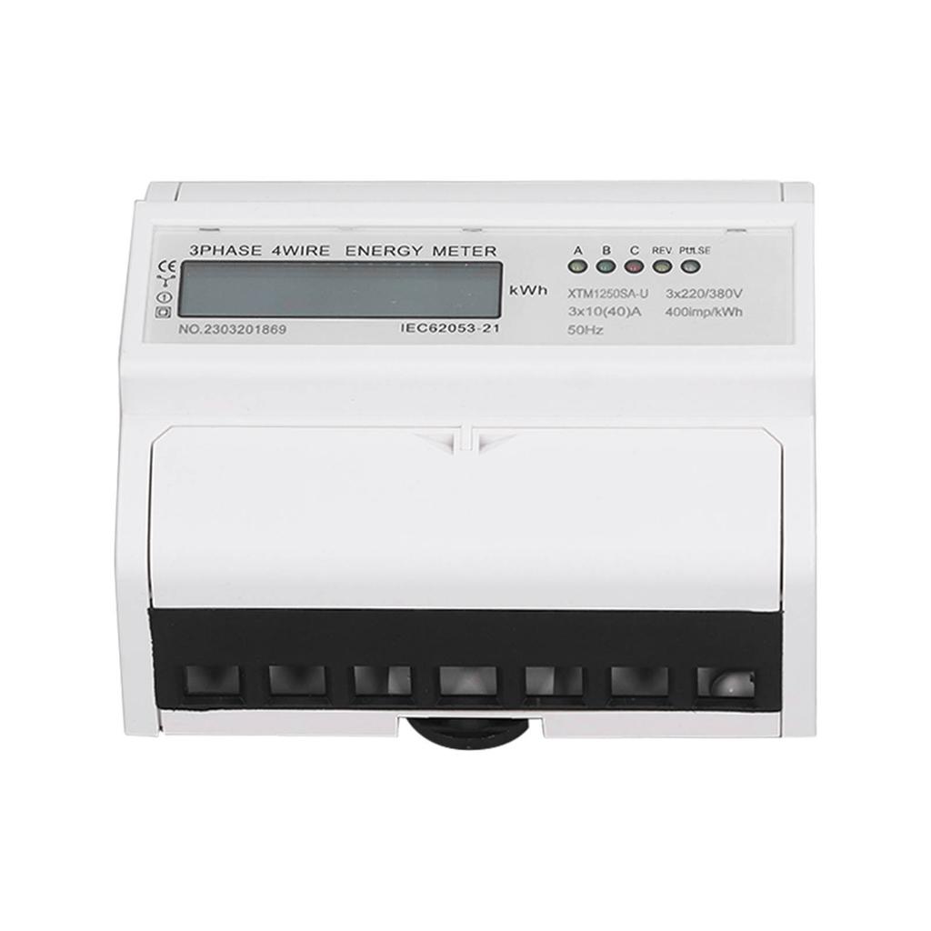 Счетчик электроэнергии 3-фазный 4-проводной ЖК-тестер электроэнергии DIN-рейка Измеритель тока напряжения мощности