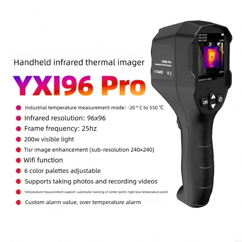 Тепловизор 80x62/96x96 Разрешение от -20℃ до 500℃ Тепловизионная камера Порт Type-C Тепловизионная камера с фонариком M4YD