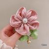 Французский Атласный Розовый Цветок Эластичные Повязки для Волос Женские Девичьи Веревки для Волос Завязки Цветок Резинки для Волос Держатель для Хвоста Аксессуары для Волос