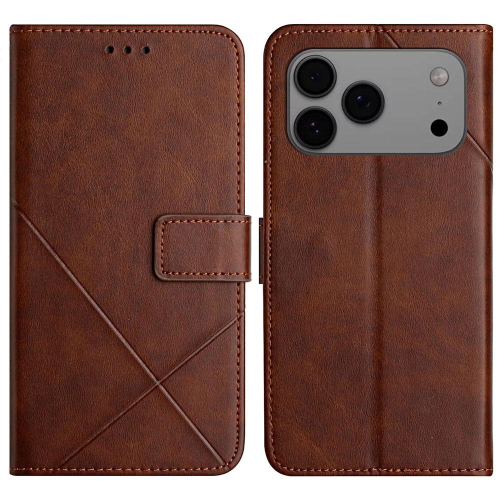 Чехол-кошелек со шнурком для iPhone 17 Pro Max, кожаный чехол для телефона с узором в виде линий