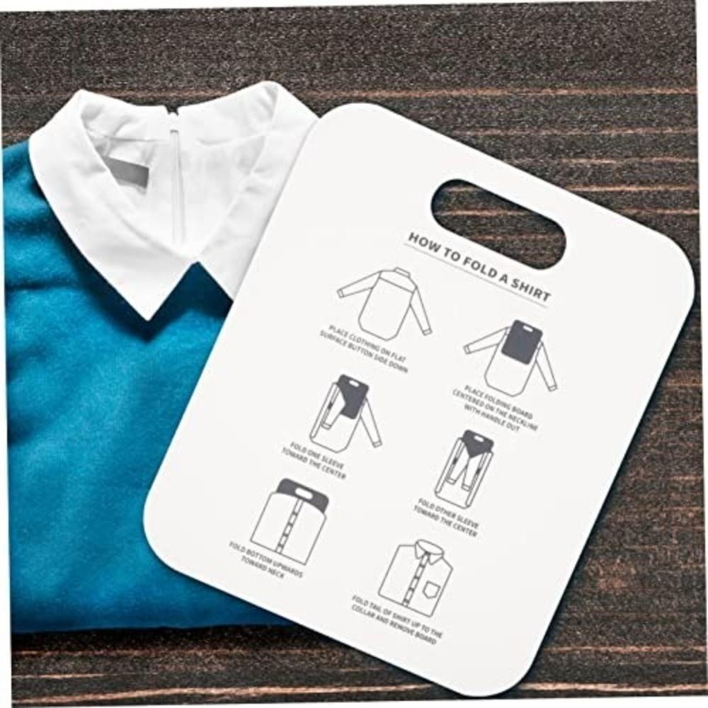 White Quick-Fold Clothes Board PP Cardboard Plastic Tshirt Folding Board Durable Space Saving Shirt Folding Board Home Use