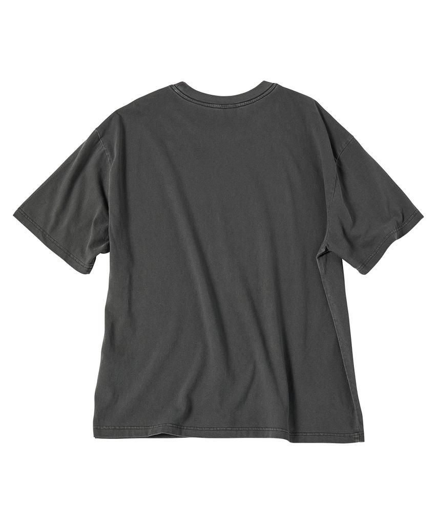 TRAVEL Emblem Pigment Short Sleeve T-Shirt Black Charcoal