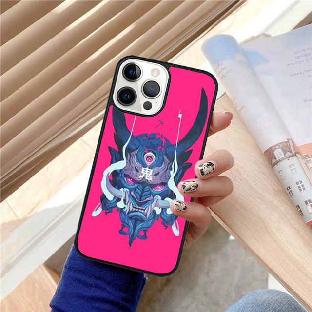 Японская маска демона Они Хання Чехол для телефона Cover Для iPhone 17 Air 15 16e Pro Max 14 13 12 11 Pro Max Plus Оболочка