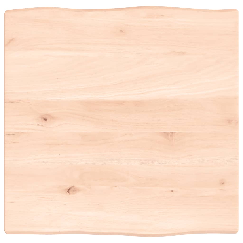Tabletop 40x40x2 cm Solid Oak Wood Unfinished Live Edge
