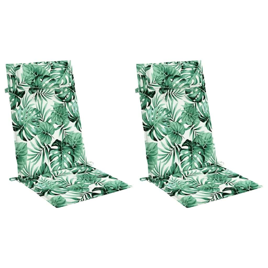 High Back Seat Cushions 2 pcs Leaf Pattern Oxford Fabric