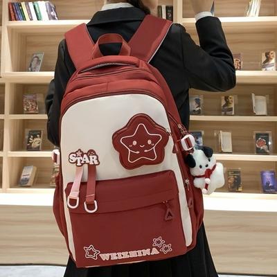 Школьная сумка высококачественная школьная сумка корейская версия ins Харадзюку рюкзак для учеников начальной школы с третьего по шестой класс контрастных цветов милый рюкзак