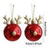 2pcs Cute Elk Christmas Ball Xmas Tree Hanger Ornaments Plastic Pendants New Year Hanging Decoration For Home Party Supply