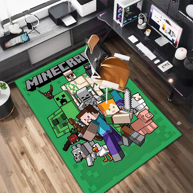 Classic sandbox Xbox game Minecraft carpet carpet home living room decoration table and chairs anti slip door mat outdoor picnic mat carpet A13