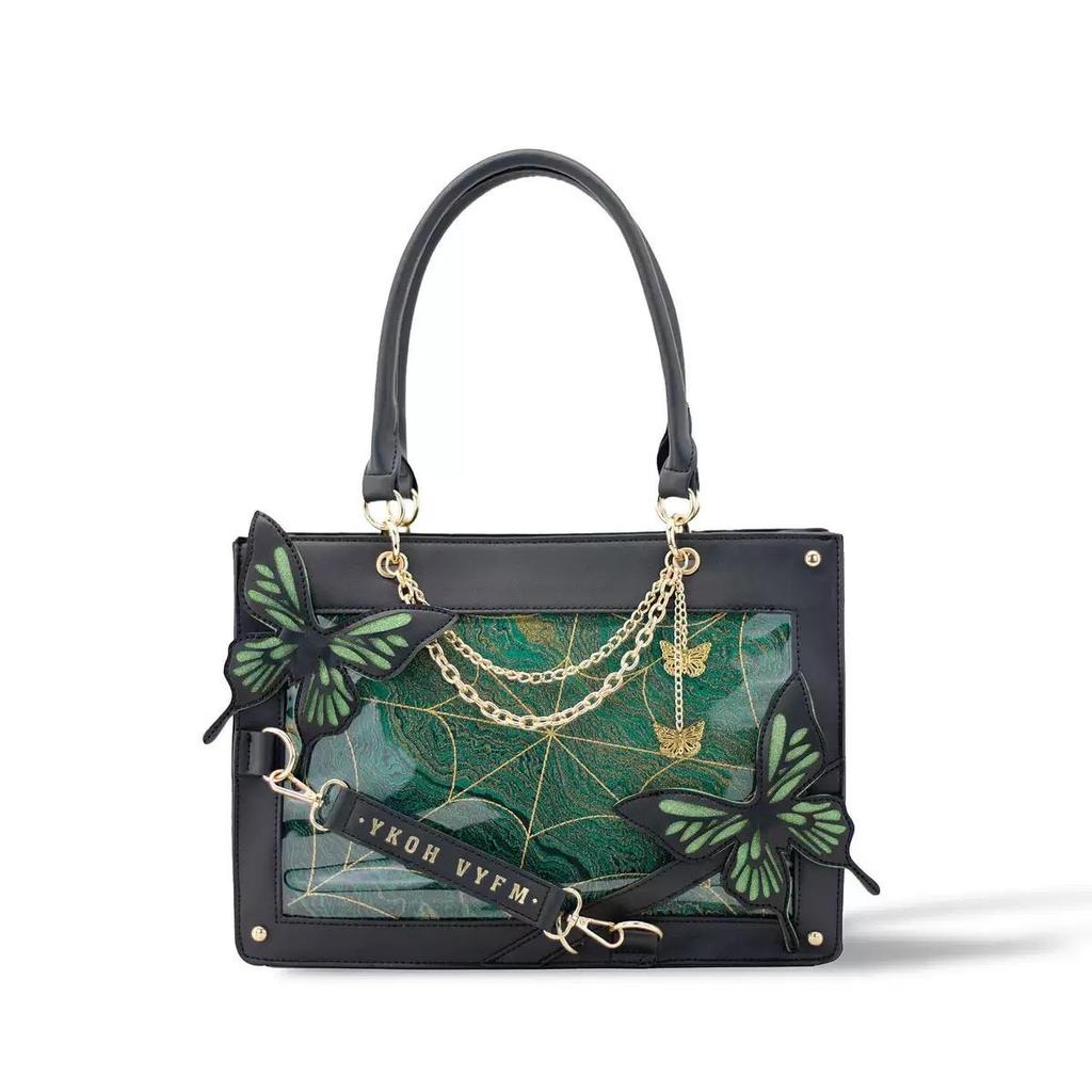 Butterfly Y2k Lolita Pain Handbags Transparent Harajuku Ita Bag Chain Gothic Shoulder Bag Girls Japanese Crossbody Bag For Women