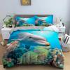 Dolphin Bedding Set Animal Pattern Comfortable Duvet Quilt Cover Pillowcase Bedding Set Children Bedroom Decoration Home Textile