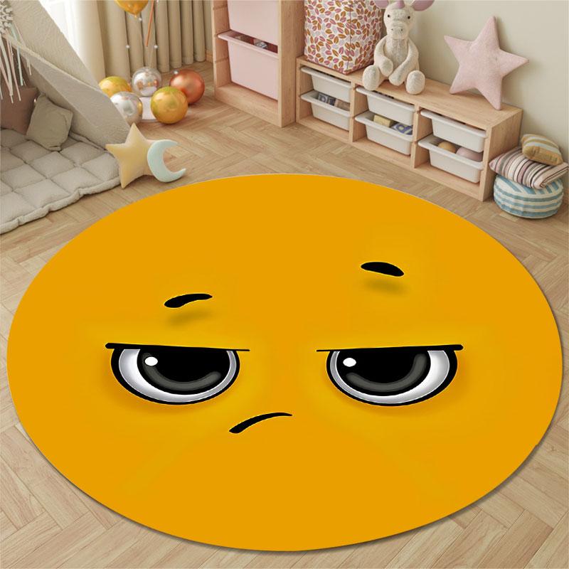 Modern Round Skull Multicolor Accent Rug, Non-Slip Floor Mat for Family Room