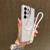 Матовый Складной Держатель-Подставка с Линзой для Magsafe Чехол-Ремешок для Телефона для Samsung S25 S26 Ultra S24FE S25Plus A56 A36 A16 Магнитная Крышка
