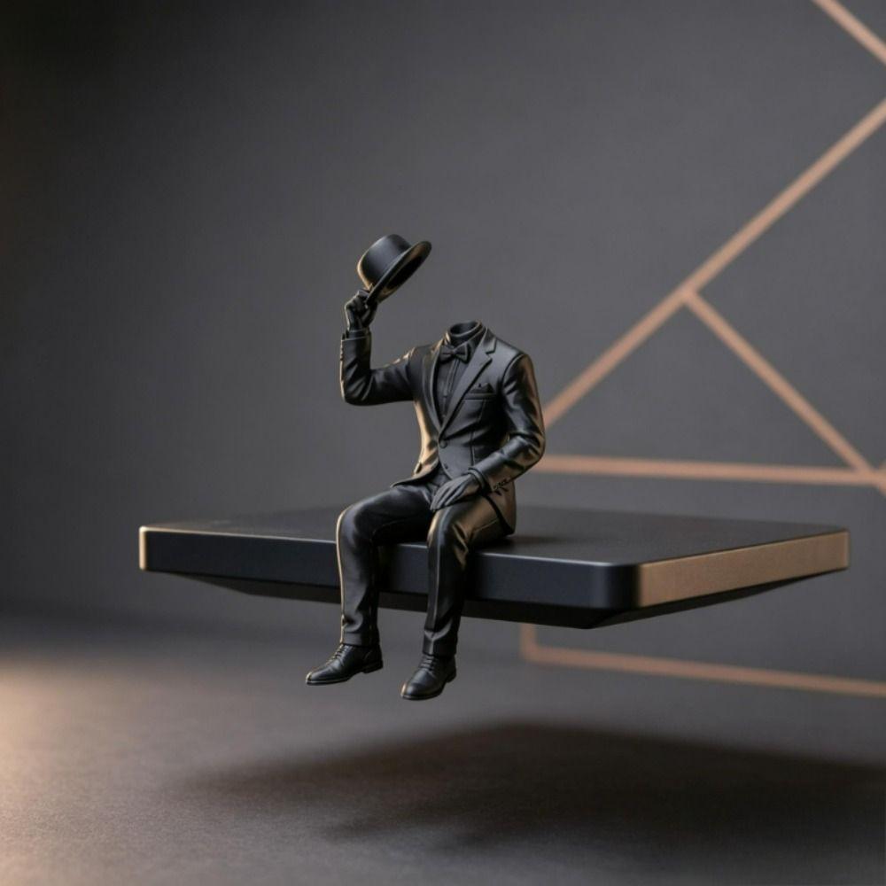 Minimalist Magician Statue Home Decoration Desktop Ornaments Creative Tuxedo Man Sculpture Room