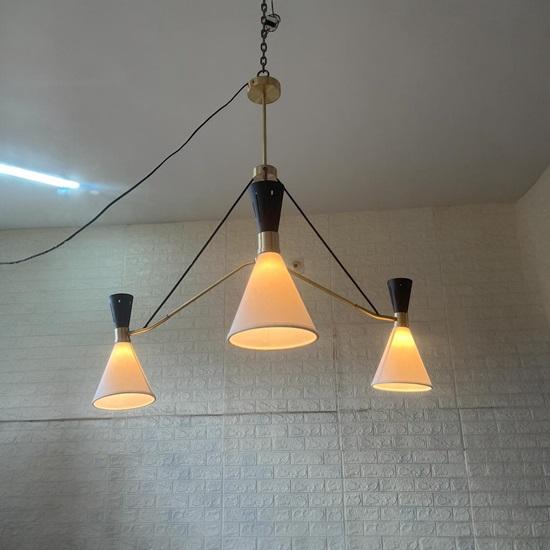 Люстра «Спутник» с тремя рожками и абажурами в стиле середины века, подвесной потолочный светильник для столовой, кухни, гостиной, спальни, уникальный