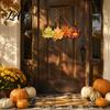 Thanksgiving Porch Decor Autumn Welcome Sign with Hanging Rope for Front Door Rustic Maple Leaf Shape Wood Farmhouse Seasonal Door Hanger Pumpkin And
