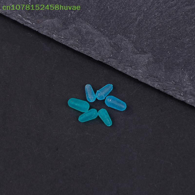 100 Pcs/lot High Quality Silicone Space Beans Sea Carp Fly Fishing Blue Rubber Oval Stopper Fishing Float Fishing Bobber
