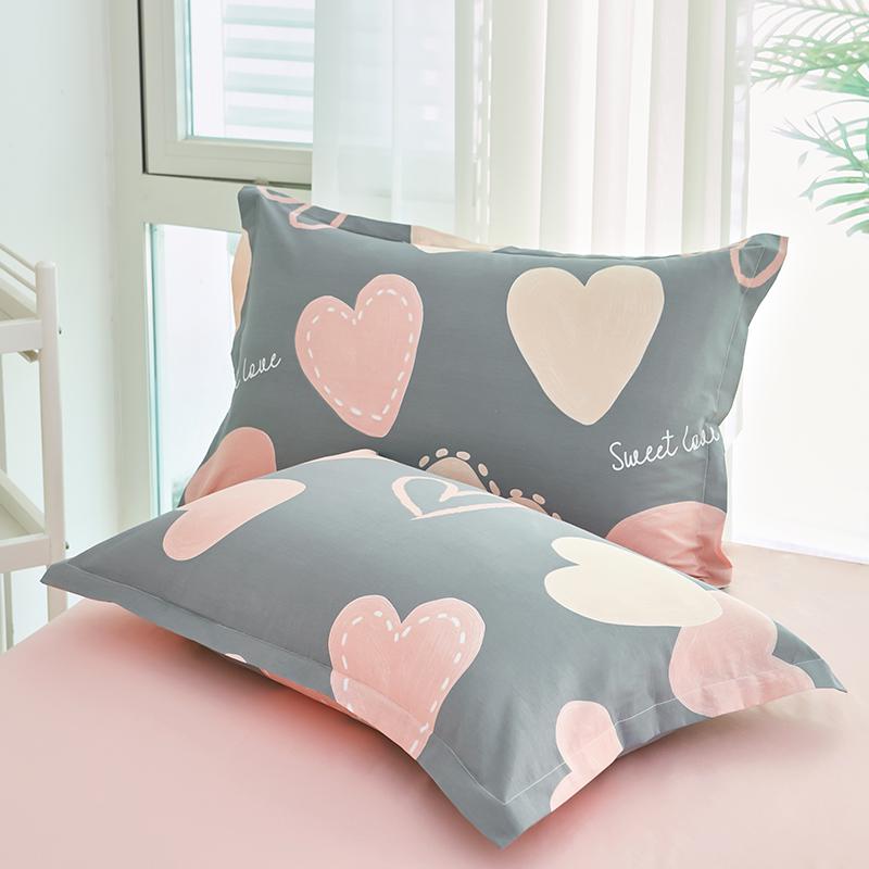 100% Cotton Twill Pillowcase Set - 2 Pieces, 48x74cm, Suitable for Single Student Dormitory.